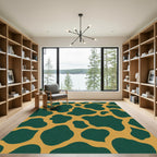Deep Emerald Golden Spots Rug