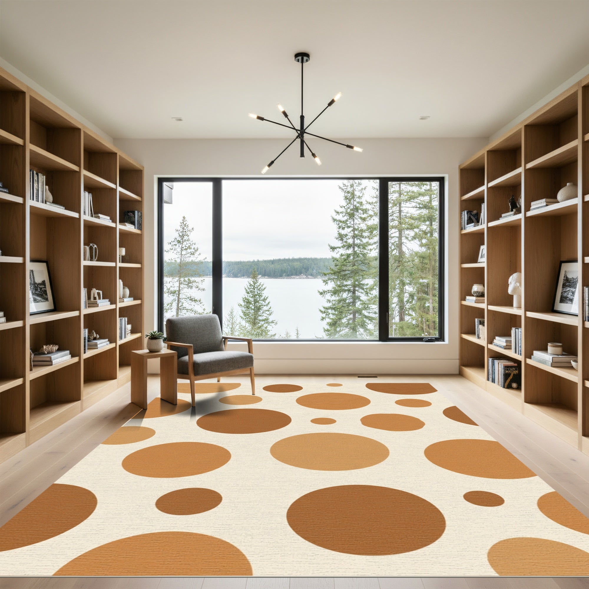 Earthy Tones Polka Dot Pattern Rug