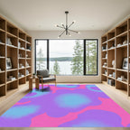 Abstract Swirls Pink Blue Purple Rug