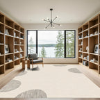 Minimalist Beige Abstract Circles Rug