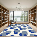 Indigo Grey Leopard Spots Rug