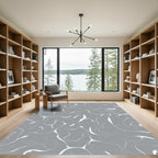 Gray Abstract Swirl Organic Rug