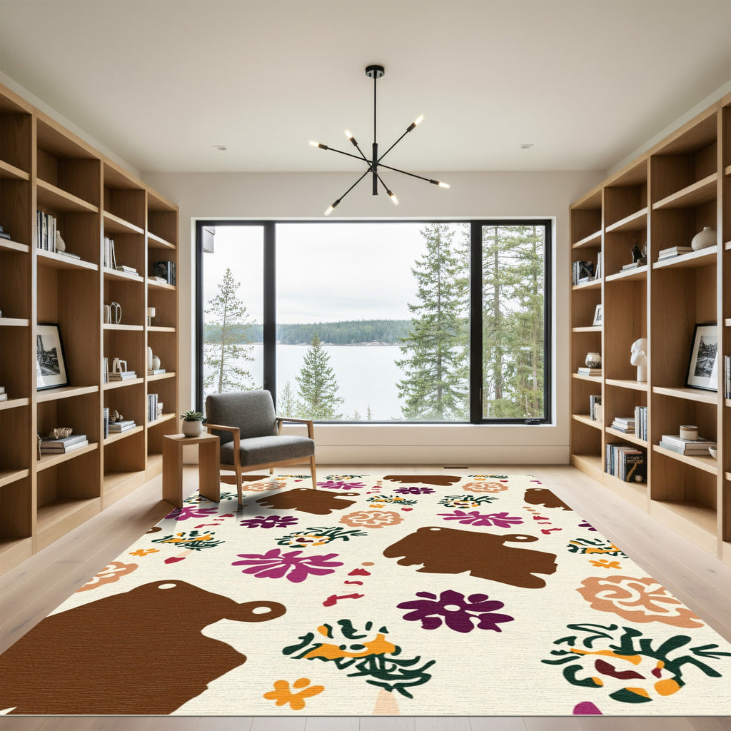 Contemporary Abstract Floral Medley Rug
