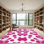 Fuchsia Abstract Spots Contemporary Rug