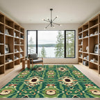Green Earthy Tones Abstract Organic Rug