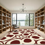 Crimson Organic Cell Clusters Rug
