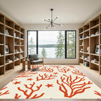 Coral Starfish Red Cream Rug