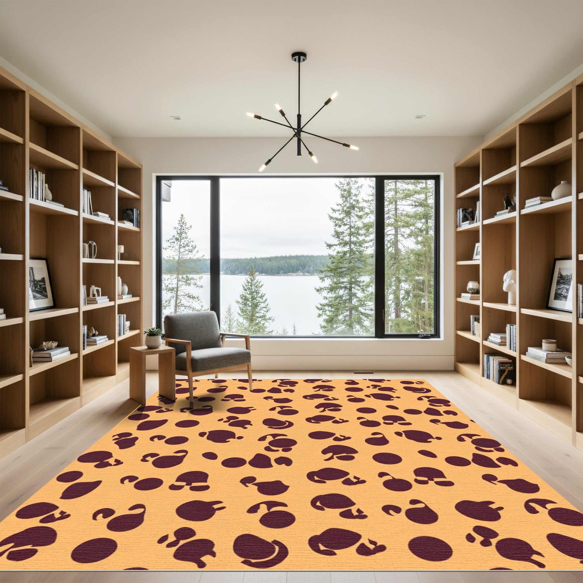 Burgundy Spot Scatter Pattern Rug