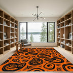 Orange Abstract Organic Shape Collection Rug