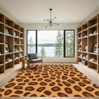 Golden Brown Spotted Animal Print Rug