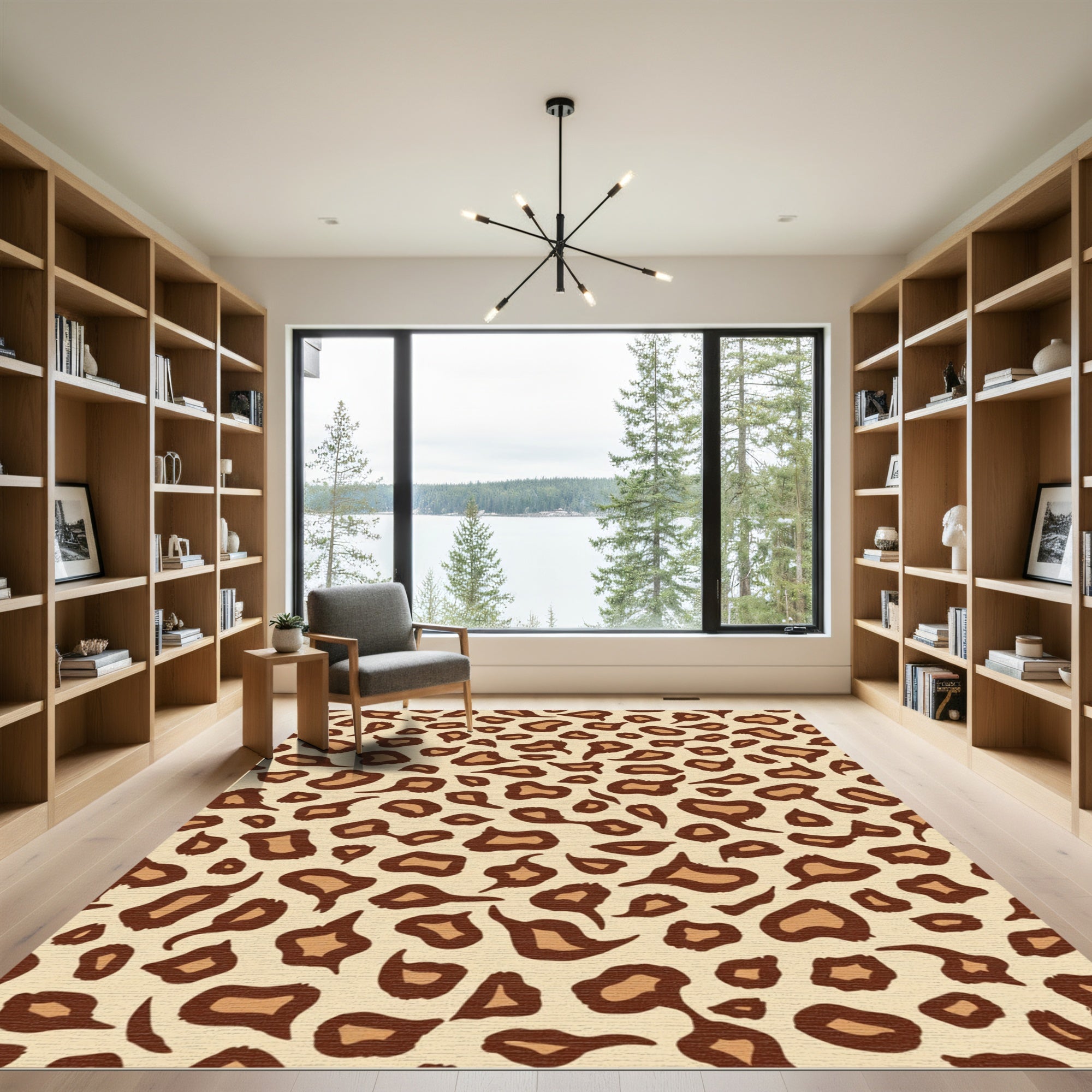 Classic Leopard Print Spots Rug
