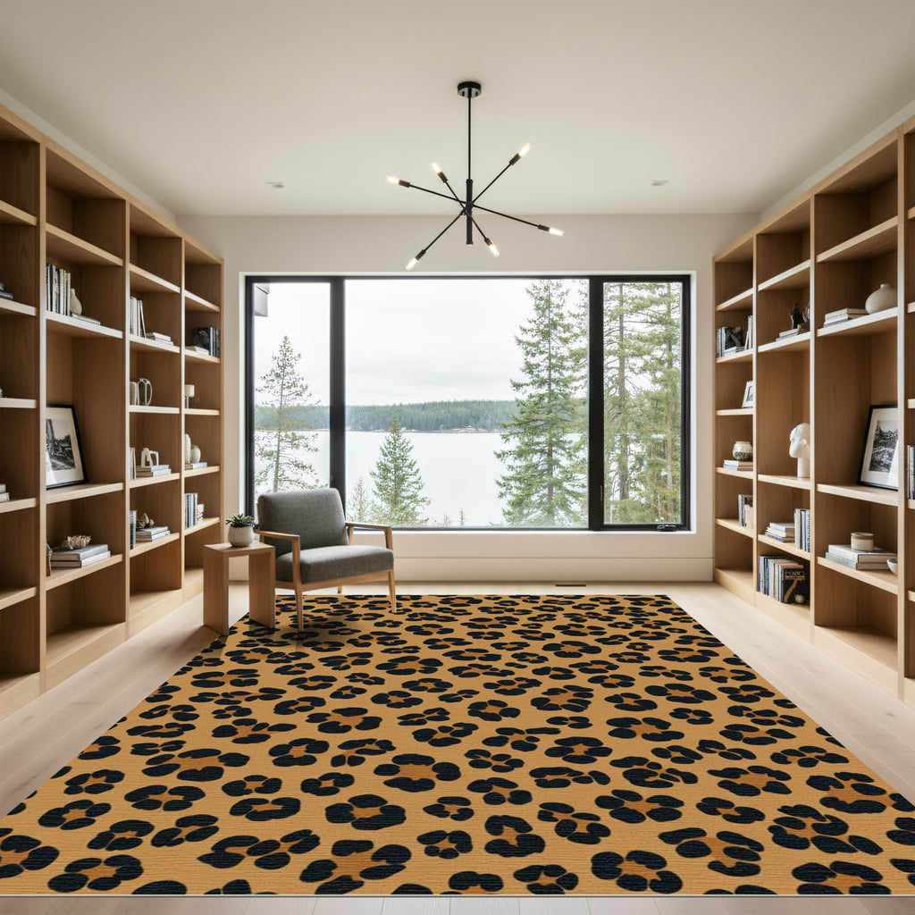 Brown Black Leopard Spot Arrangement Rug