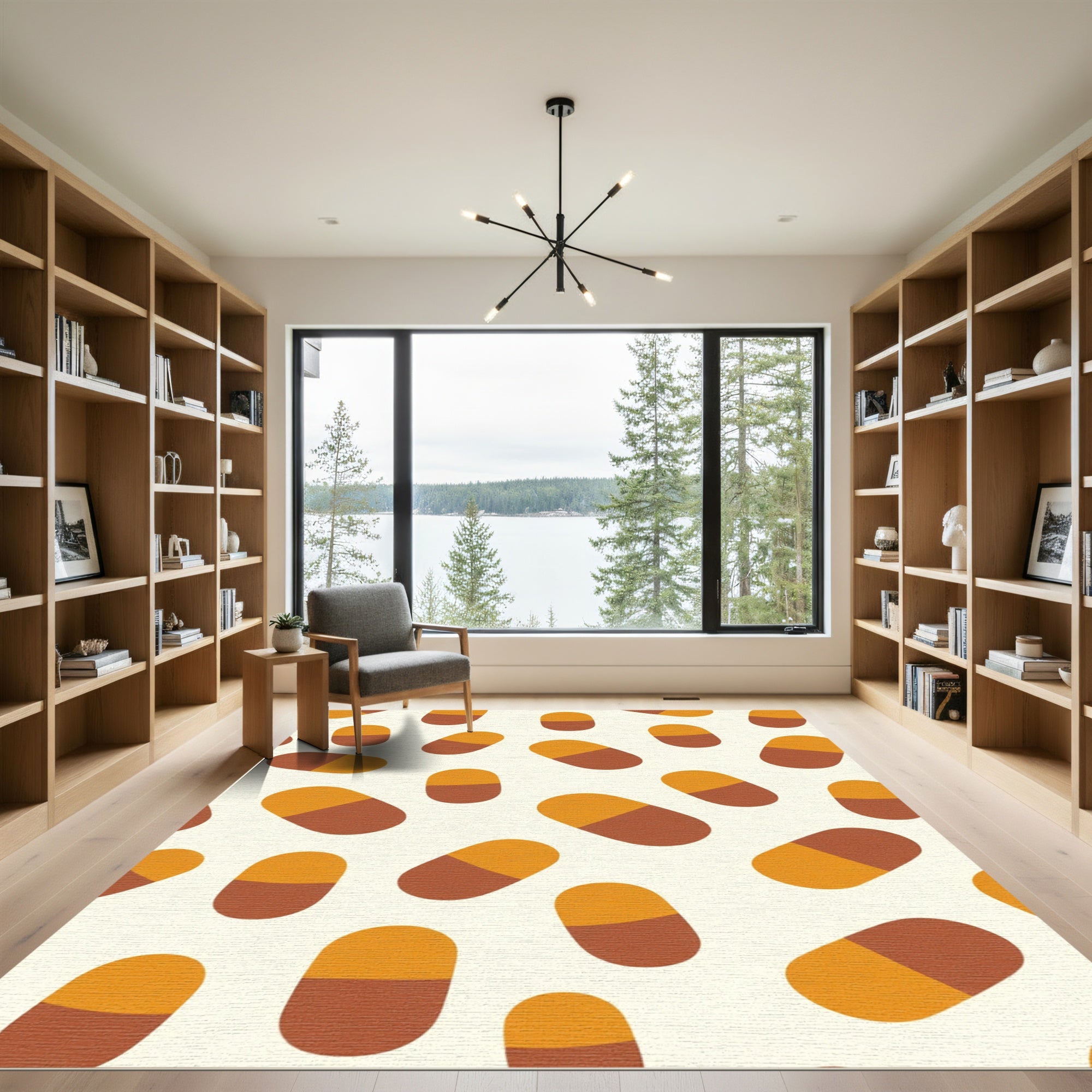 Earthy Orange Two Tone Pill Rug