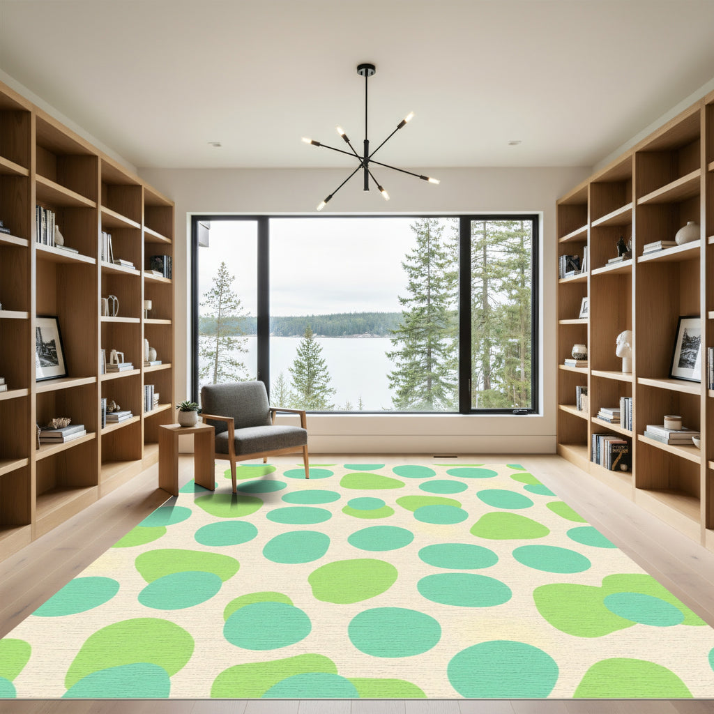 Aqua Green Organic Pebble Rug