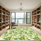 Verdant Green Floral Meadow Rug