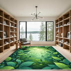 Lush Green Verdant Forest Canopy Rug