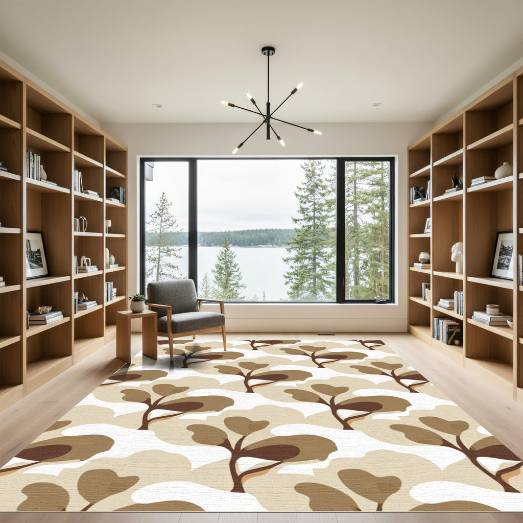 Earthy Brown Organic Tree Branches Rug