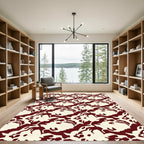Deep Red Organic Flow Rug