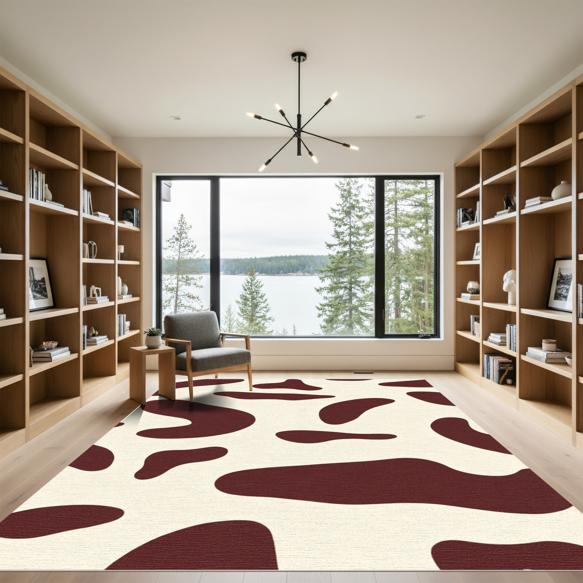 Brown Cream Irregular Spots Rug