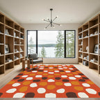 Terracotta Abstract Organic Shape Collage Rug