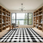 Classic Monochrome Lattice Weave Rug