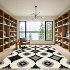 Monochromatic Diamond Ogee Pattern Rug