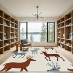 Charming Deer Autumn Woodland Ensemble Rug