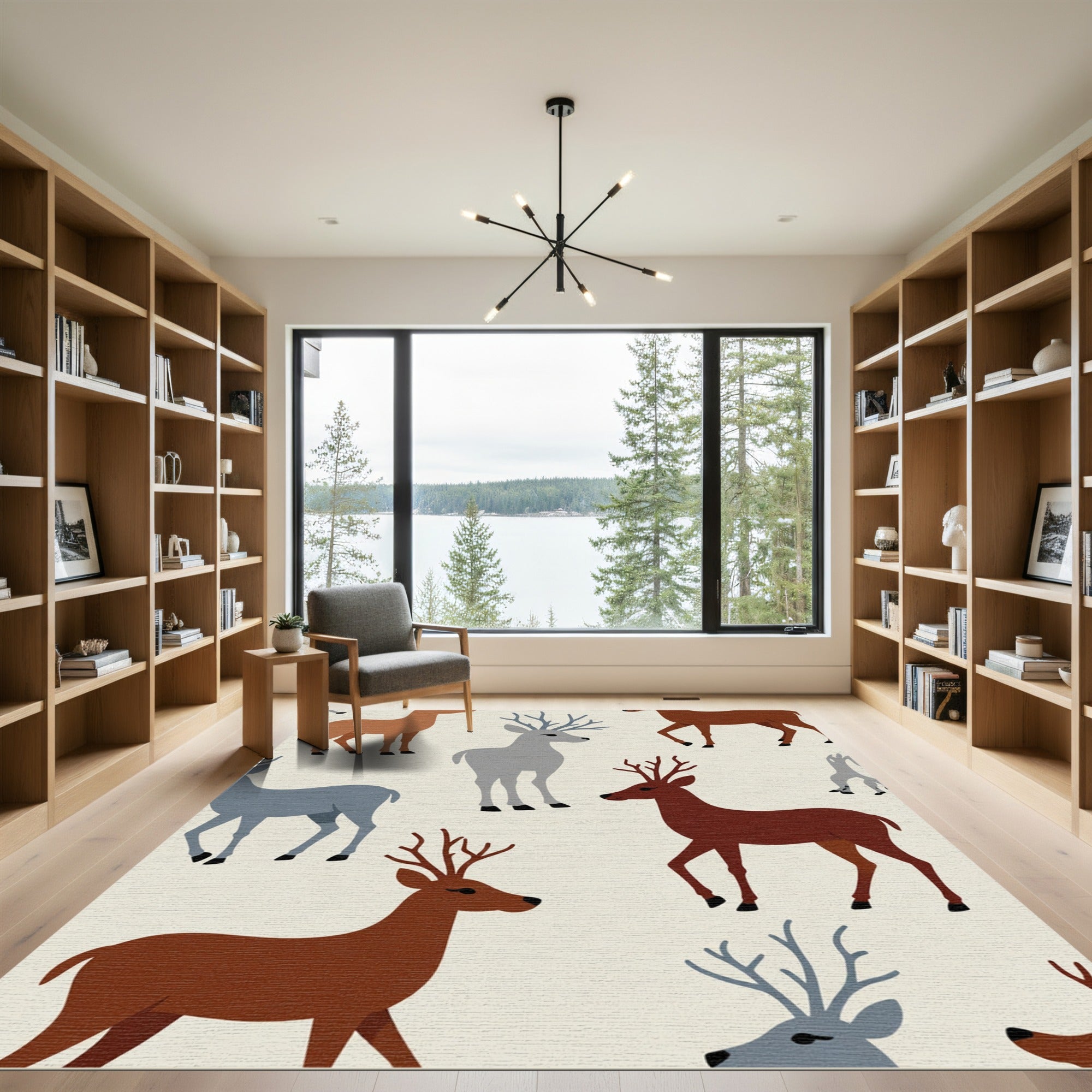 Charming Deer Autumn Woodland Ensemble Rug