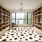 Chocolate Cream Polka Dot Scatter Rug