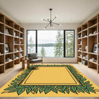 Golden Square Laurel Botanical Rug