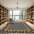 Bold Leopard Print Border Rug