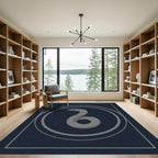 Minimalist Gray Cobra Circle Rug