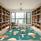 Whimsical Multi Mushroom Forest Whimsy Rug