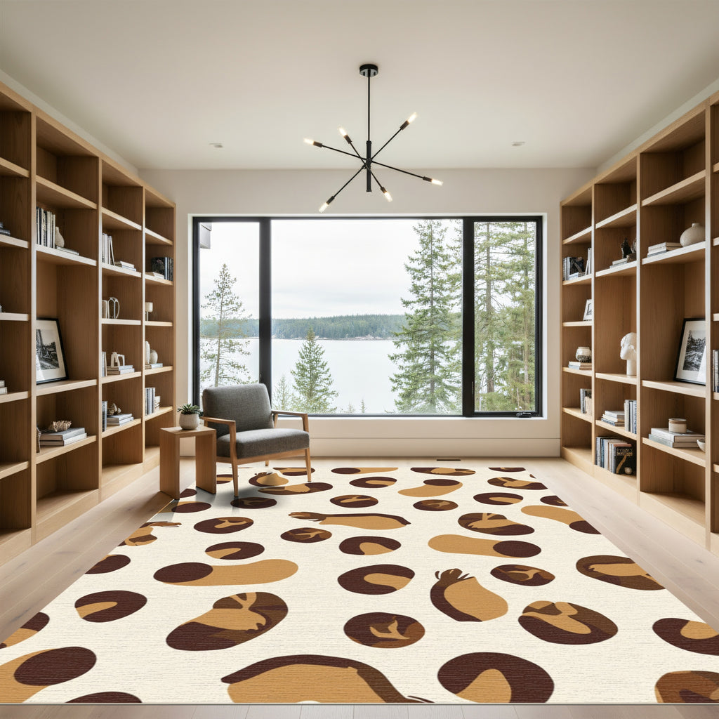 Taupe Abstract Animal Spots Rug