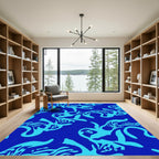 Electric Blue Tribal Spirit Rug
