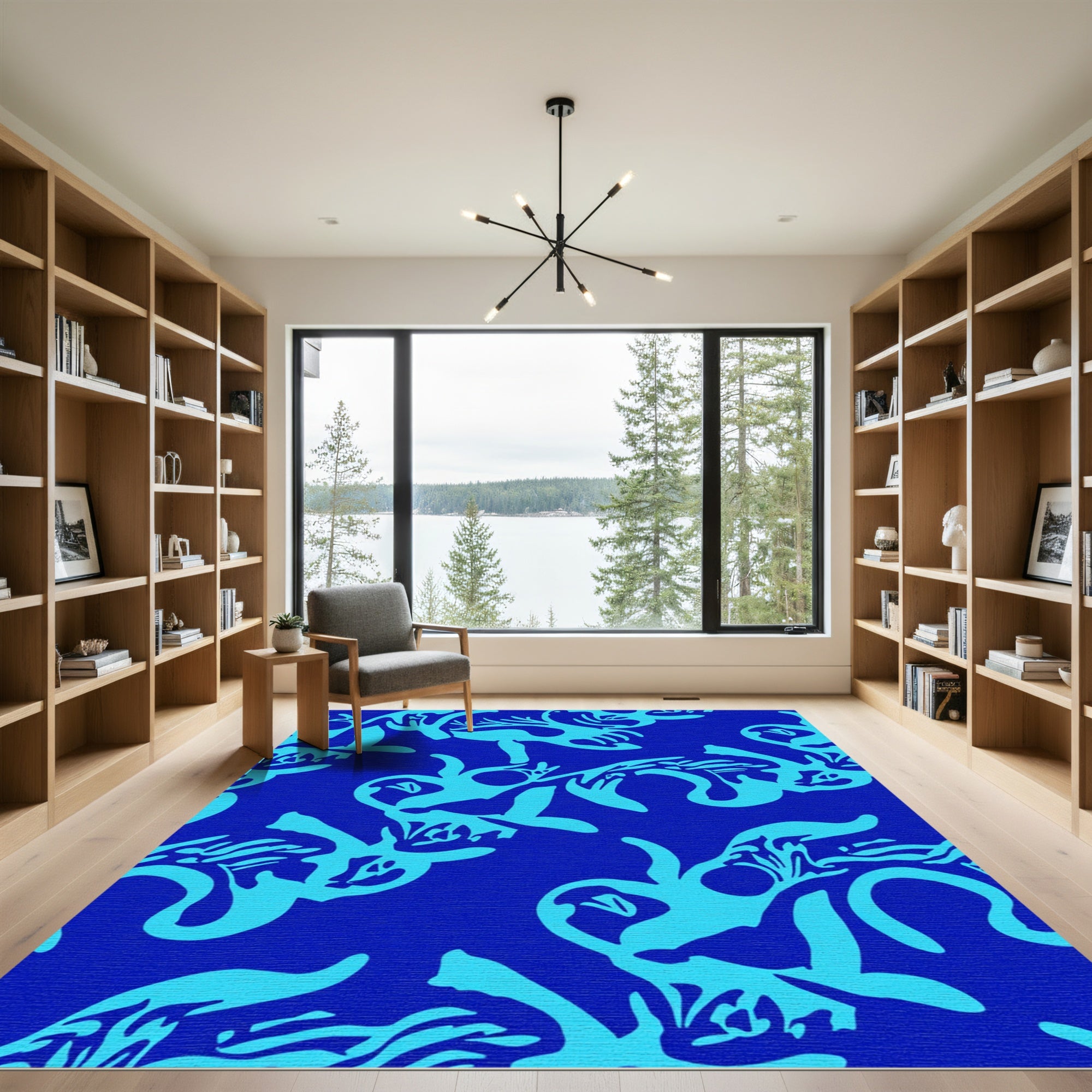 Electric Blue Tribal Spirit Rug