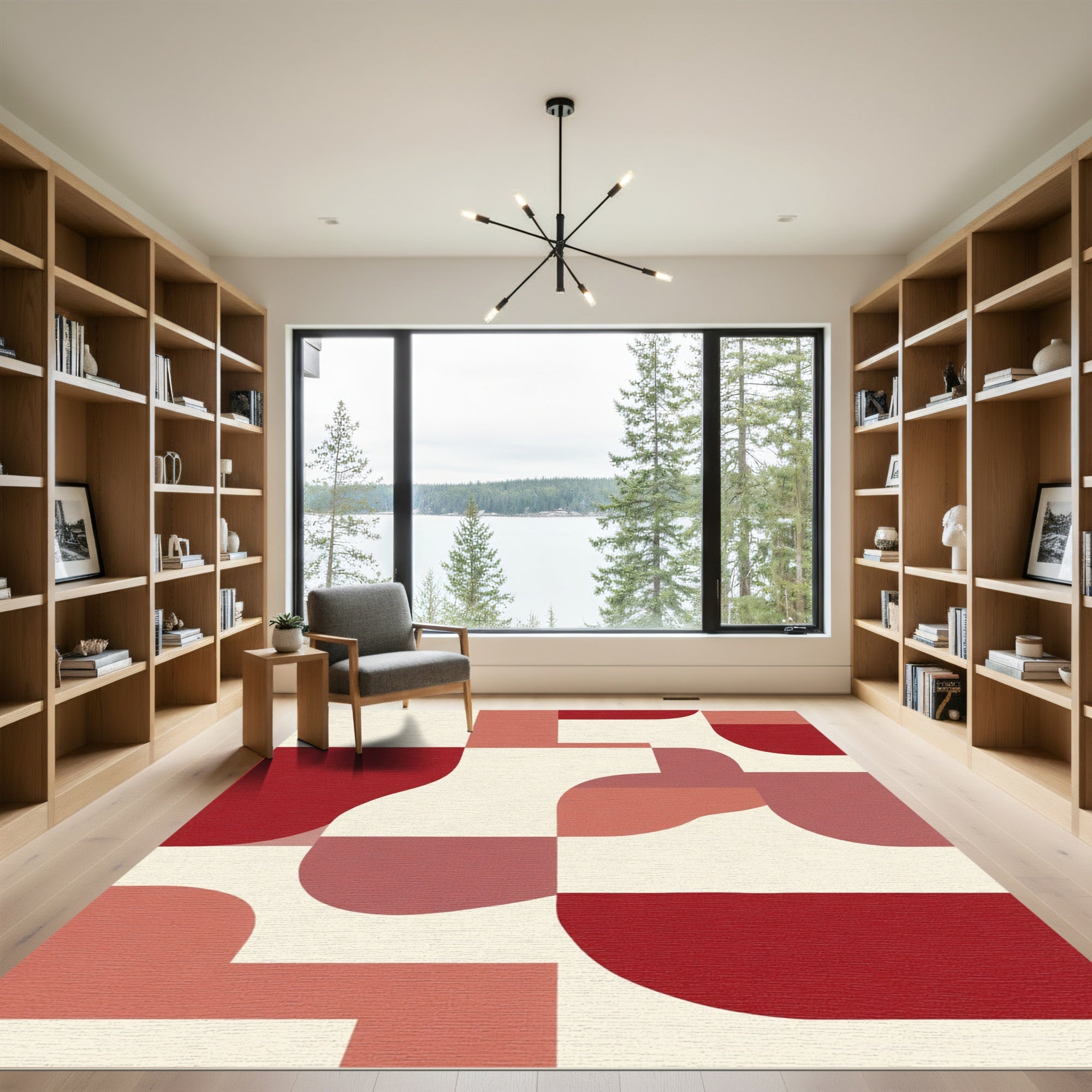 Color Block Mid Century Curves Rug