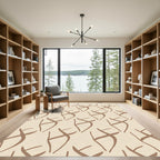 Minimalist Brown Abstract Swirl Rug