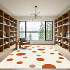 Terracotta Taupe Polka Dot Spread Rug