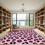 Pink Black Spotty Spots Rug