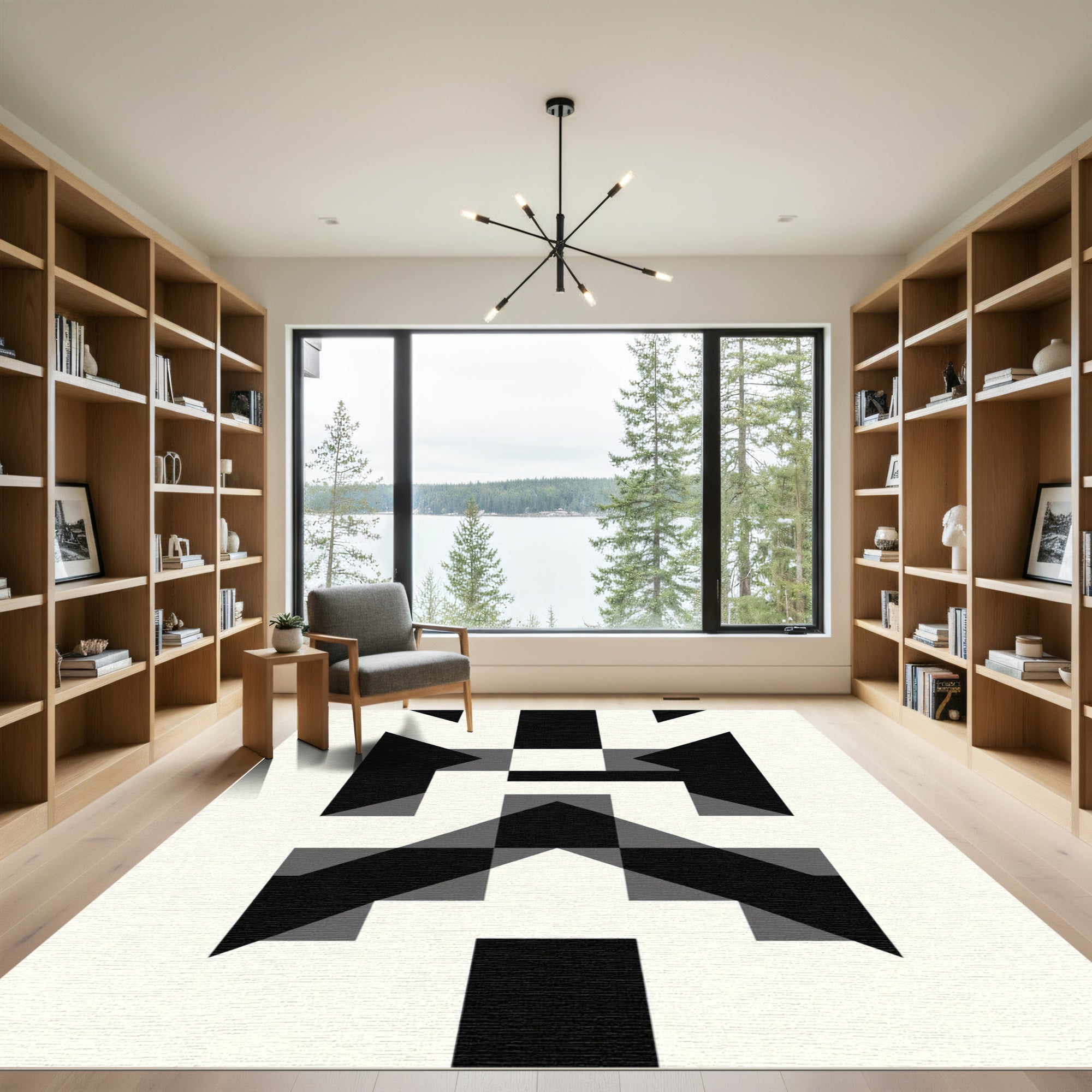 Monochromatic Geometric Abstract Rug