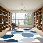 Oceanic Flow Blue Gray Organic Shapes Rug