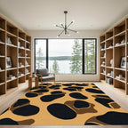 Bold Black Caramel Spots Rug