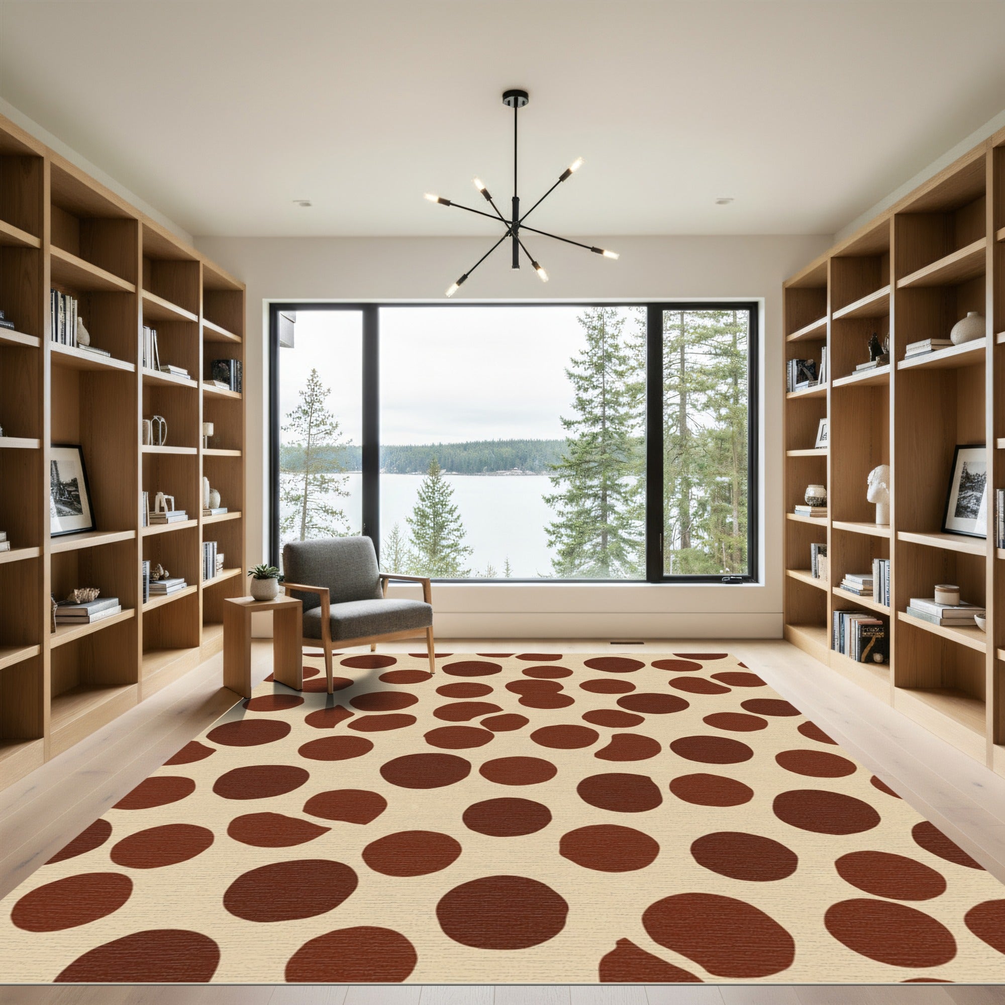 Earthy Polka Dot Cluster Rug