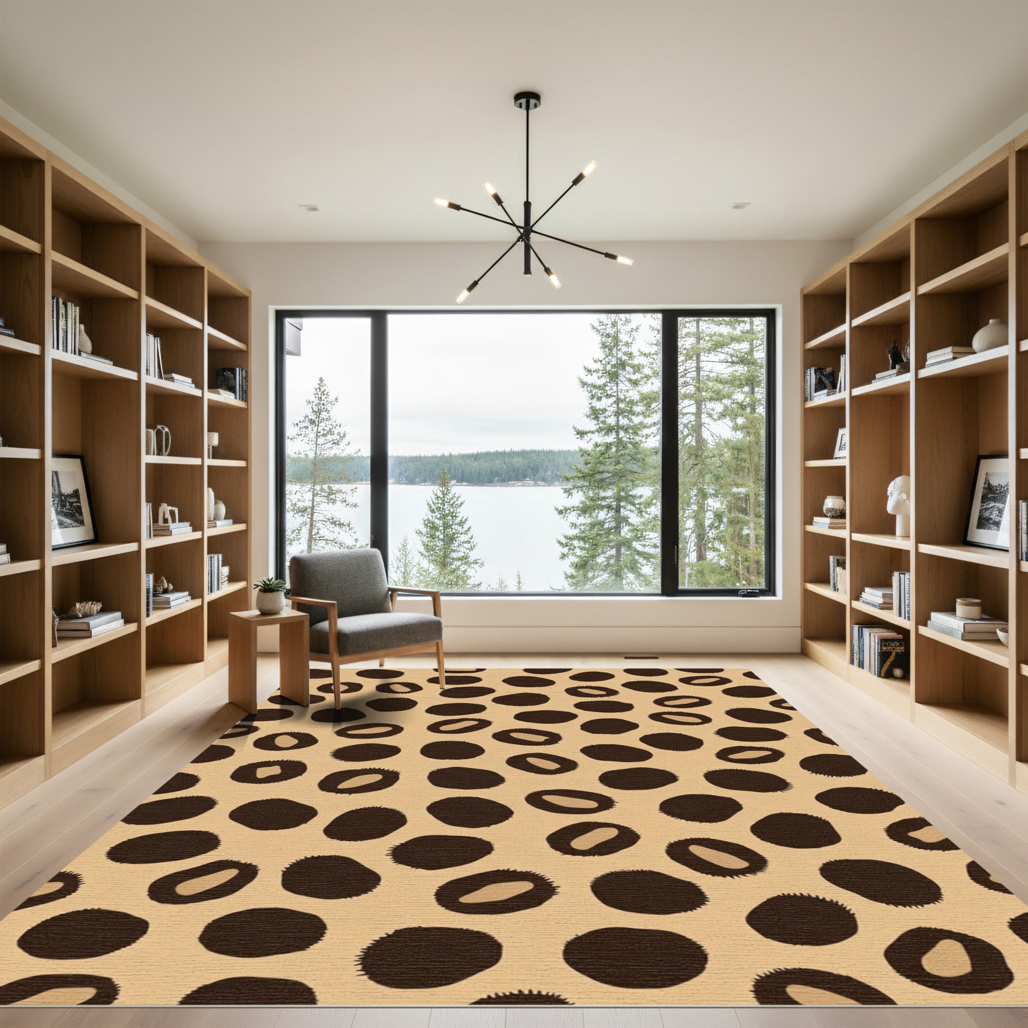 Tan Brown Animal Spots Rug