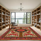 Crimson Brown Organic Medallion Rug
