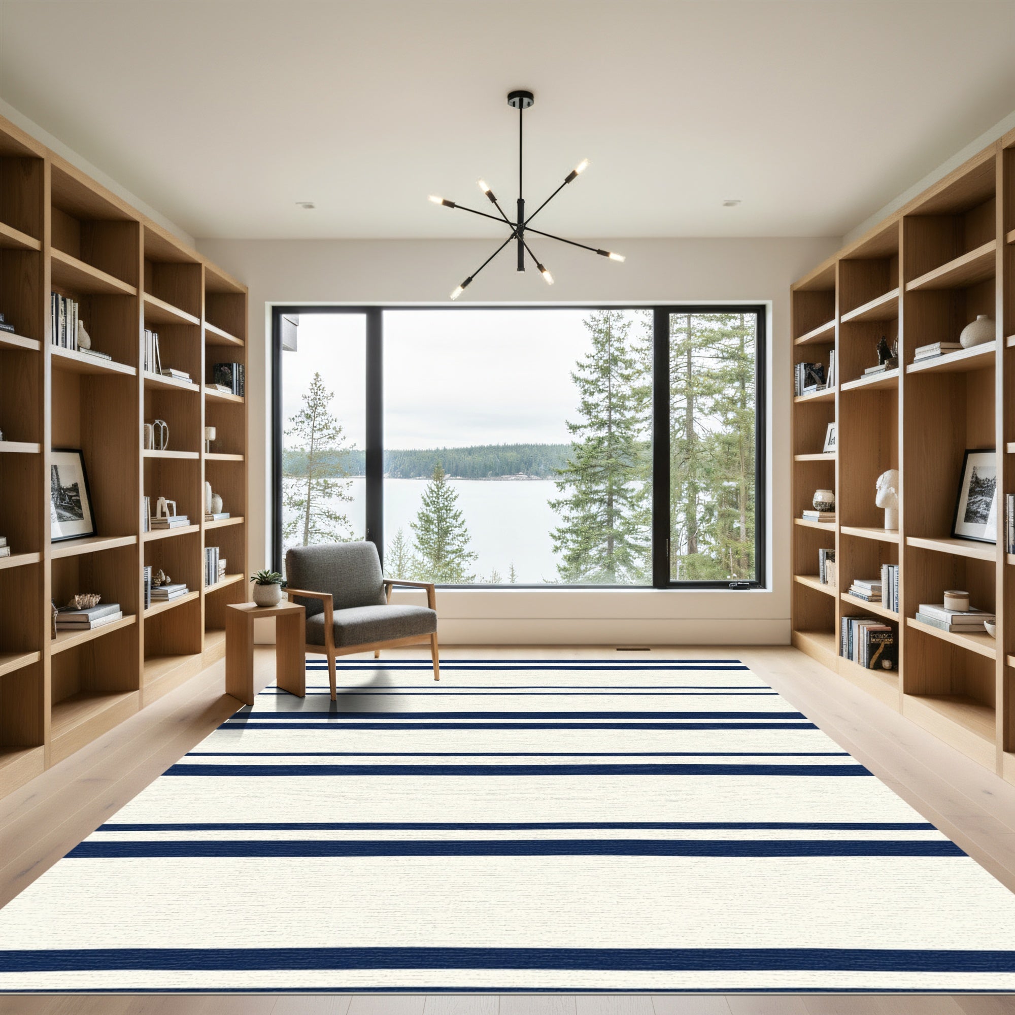 Midnight Navy Cream Horizon Rug