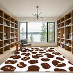 Brown White Blob Organic Patchwork Rug