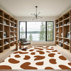 Brown Cream Irregular Shape Rug