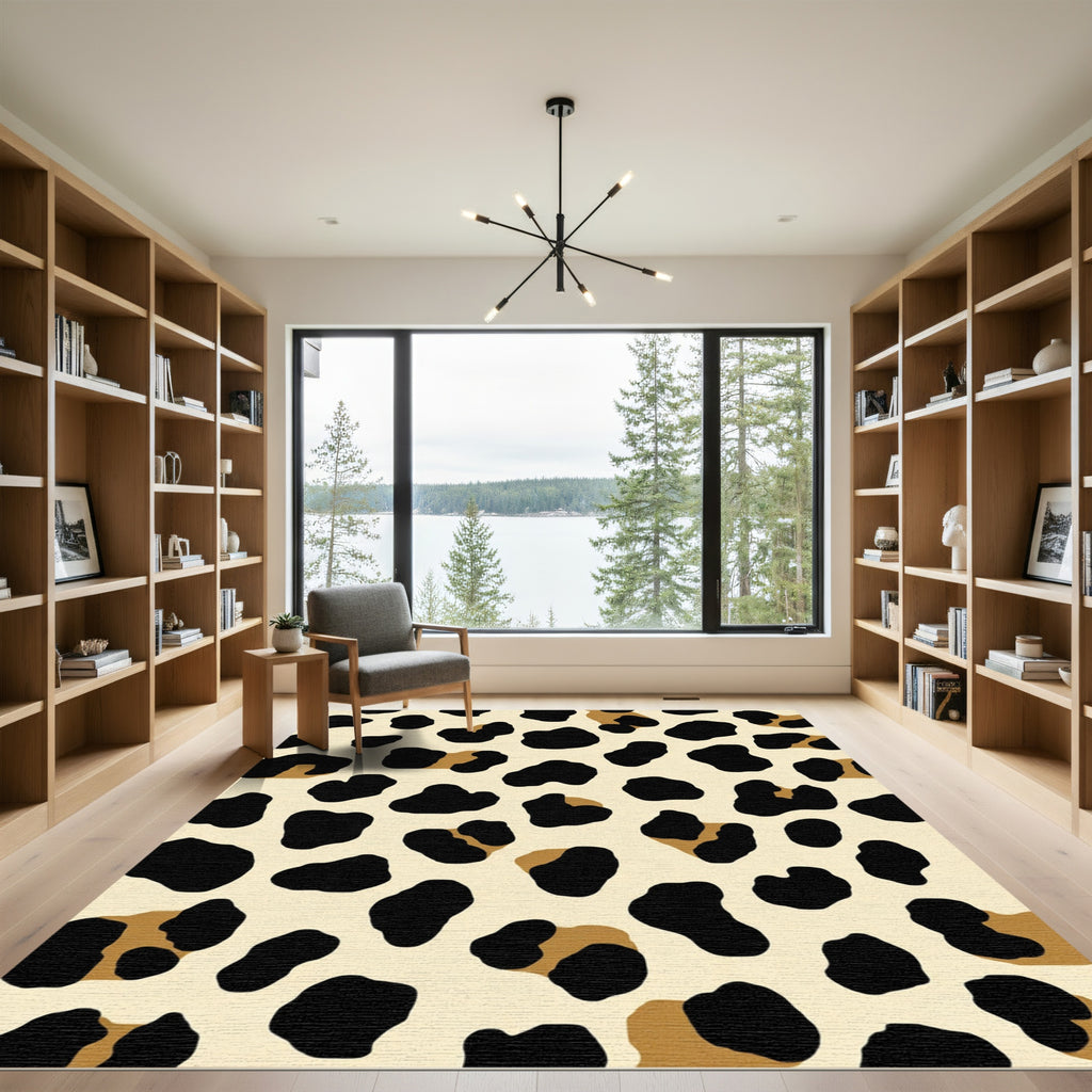 Bold Leopard Print Spots Rug